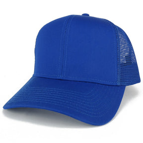 Armycrew Adjustable Solid Color Plain Cotton Polyester Blank Mesh Trucker Baseball Cap