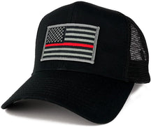 AC Racing USA American Flag Patch Snapback Trucker Mesh Cap - Black