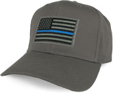 Armycrew XXL Oversize Thin Blue Line USA American Flag Patch Solid Baseball Cap