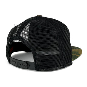 NASA Worm Red Text Embroidered Patch Snapback Camo Trucker Mesh Cap