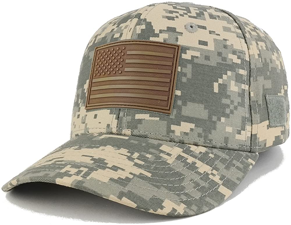 Armycrew US American Flag Coyote 3D Rubber Tactical Patch with Adjustable Structured Operator Cap