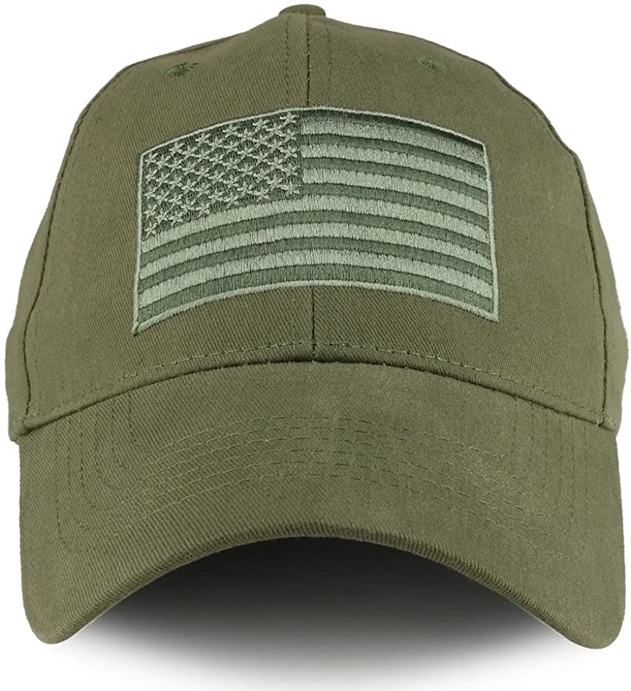 Armycrew USA Flag Embroidered Structured Brushed Cotton Baseball Cap