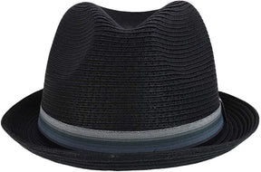 Armycrew Men's XXL Oversized Stingy Brim Paper Braid Fedora with Striped Band