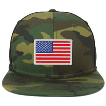 Armycrew Oversize XXL White USA Flag Patch Camouflage Flatbill Mesh Snapback Cap