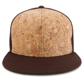 Armycrew Cork Crown High Profile Flat Bill Adjustable Snapback Baseball Cap