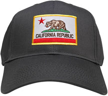 California Republic Embroidered Iron On Patch Gold Border Snapback Baseball Cap
