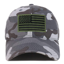 Armycrew Black Olive American Flag Embroidered Patch Camo Soft Crown Baseball Cap