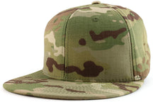 Armycrew 6 Panel Flatbill Ripstop Authentic Multicam Snapback Cap