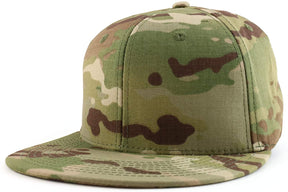 Armycrew 6 Panel Flatbill Ripstop Authentic Multicam Snapback Cap
