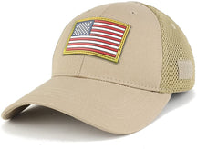Armycrew USA Gold American 3D Flag Rubber Tactical Patch Low Crown Adjustable Mesh Cap