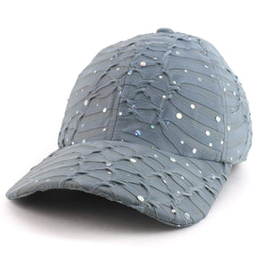 Armycrew Glitter Sequins Accented Baseball Cap