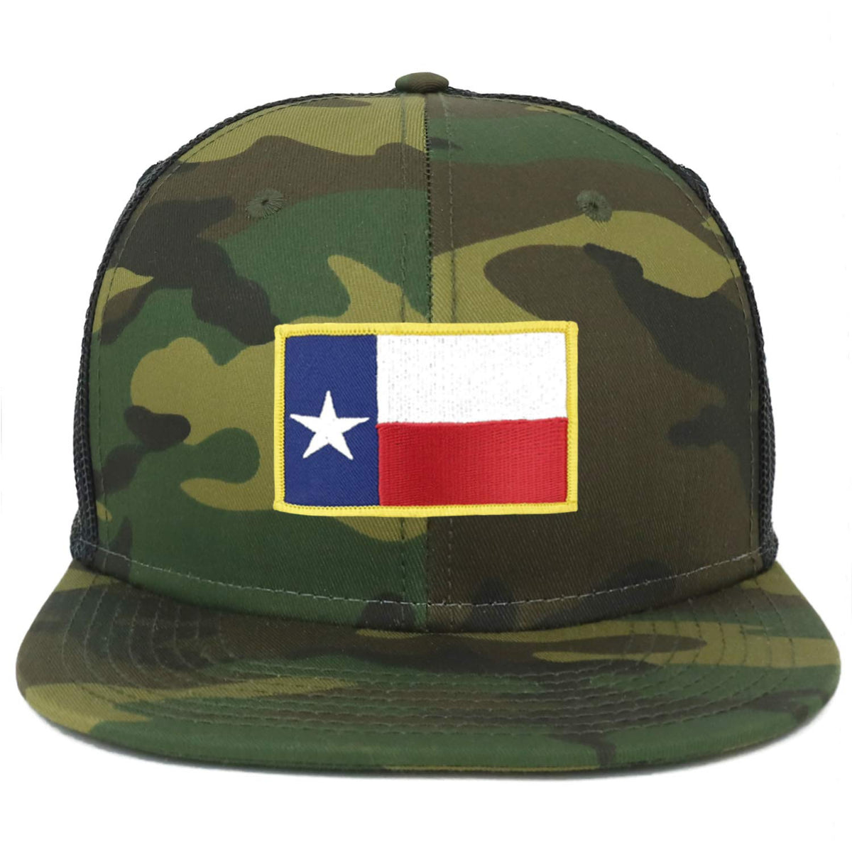 Armycrew Oversize XXL Texas State Flag Patch Camouflage Flatbill Mesh Snapback Cap