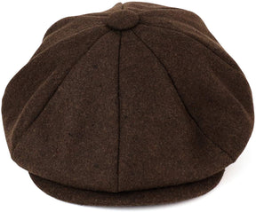 Armycrew Men's Oversize XXL Wool 8 Quarter Satin Lined Winter Newsboy Cap