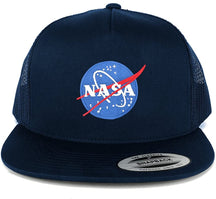 Flexfit 5 Panel NASA Small Insignia Space Embroidered Patch Snapback Mesh Cap
