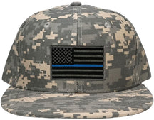 Armycrew Flat Bill Digital Camo American Flag Patch Snapback Cap - ACU - Black Grey