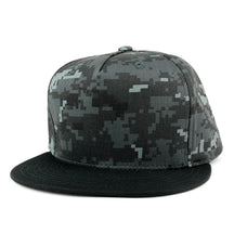 DECKY Blank 5 Panel Cotton Constructed Flat Bill Adjustable Snapback Cap - Black