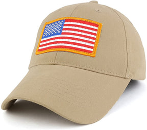Armycrew USA Gold American Flag Embroidered Tactical Patch with Adjustable Operator Cap