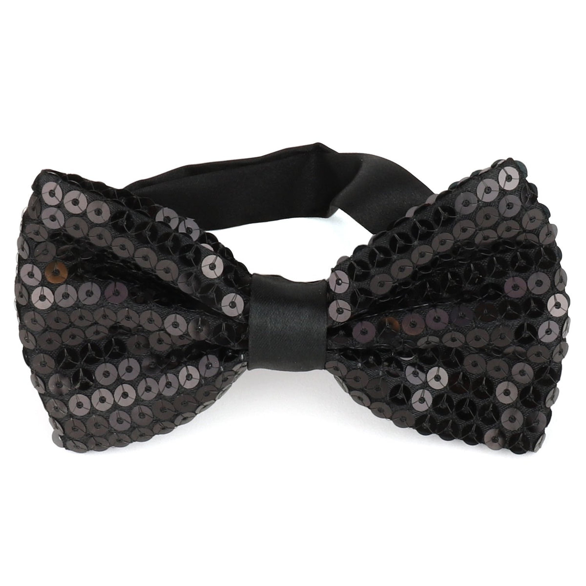 Armycrew Shiny Sequin Covered Adjustable Pre-tied Bow Tie