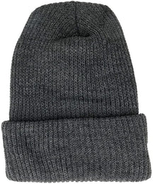 Made in USA, Acrylic Winter Watch Cap Long Cuff Folded Beanie