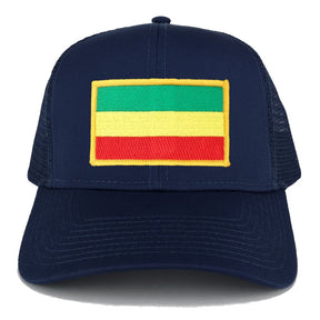 Green, Yellow and Red Rasta Flag Embroidered Iron on Patch Adjustable Trucker Cap