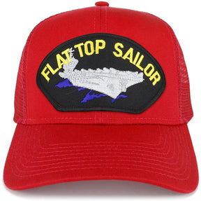 Armycrew Flat Top Sailor Carrier Large Patch Snapback Mesh Trucker Cap
