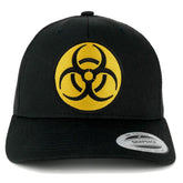 Armycrew Biohazard Circular Yellow Black Embroidered Patch Mesh Back Trucker Cap