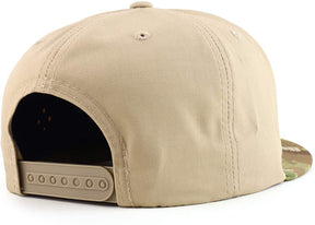 Armycrew 5 Panel Flat Bill Ripstop Authentic Multicam Snapback Baseball Cap