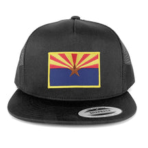 Flexfit 5 Panel Arizona Home State Flag Embroidered Patch Snapback Mesh Trucker Cap