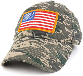 Armycrew USA Gold American Flag Embroidered Tactical Patch with Adjustable Operator Cap