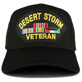 Armycrew XXL Oversize Desert Storm Veteran Large Patch Baseball Cap