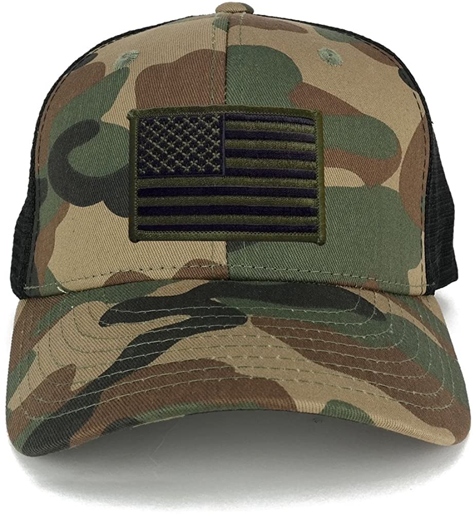 Green/Camo American Flag Velcro Patch Cap