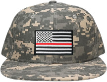 Armycrew Flat Bill Digital Camo American Flag Patch Snapback Cap - ACU - Black Grey