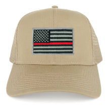 Armycrew XXL Oversize Thin Red Line USA Flag Patch Mesh Back Trucker Baseball Cap