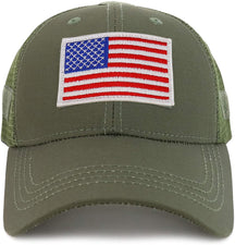 Armycrew American Flag Original Tactical Embroidered Patch Trucker Mesh Back Cap