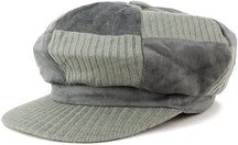 Armycrew Knit Suede Checker Pattern Newsboy Cap