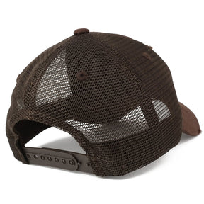 Vintage Distressed Mesh Adjustable Trucker Cap - Brown