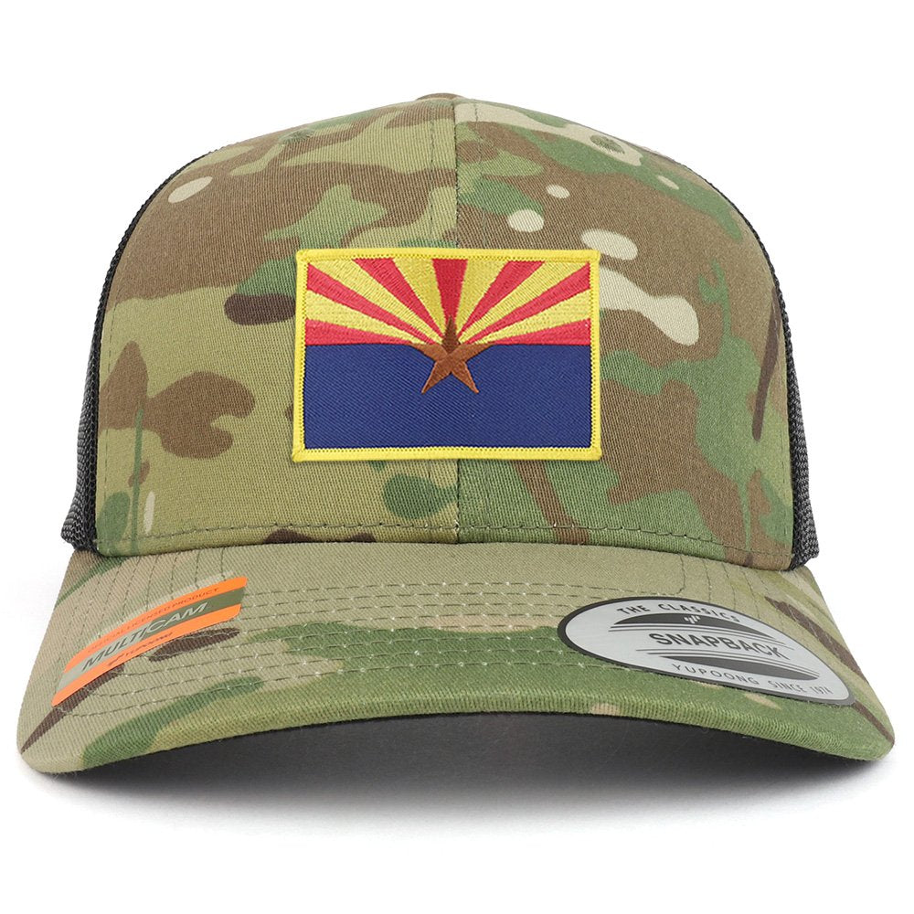 Armycrew Arizona State Flag Patch Camouflage Structured Trucker Mesh Baseball Cap