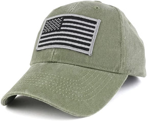 Armycrew USA American Flag Embroidered Subdued Grey Tactical Patch with Adjustable Operator Cap