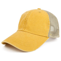 Armycrew Blank Washed Pigment Dyed Twill Unstructured Trucker Baseball Cap