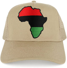 Red Black Green Africa Map Embroidered Iron on Patch Adjustable Trucker Mesh Cap