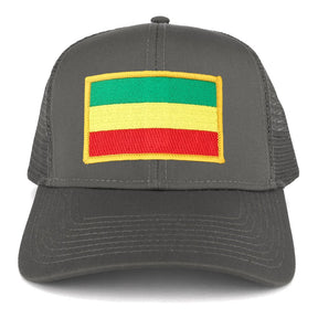 Green, Yellow and Red Rasta Flag Embroidered Iron on Patch Adjustable Trucker Cap