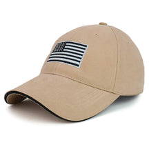 Armycrew Made in USA Structured Grey American Flag Embroidered Sandwich Bill Cap