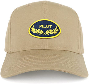 Armycrew Pilot Oak Leaf Oval Embroidered Patch Snapback Baseball Cap
