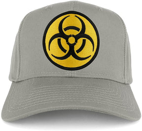 Biohazard Circular Yellow Black Embroidered Iron on Patch Adjustable Baseball Cap