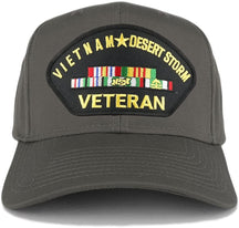 Armycrew Vietnam and Desert Storm Veteran Embroidered Patch Snapback Baseball Cap