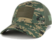 Armycrew US American Flag Olive 3-D Rubber Tactical Patch Low Crown Adjustable Mesh Cap