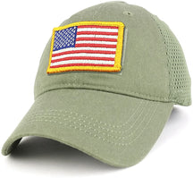 Armycrew USA Yellow Flag Tactical Patch Cotton Adjustable Trucker Cap