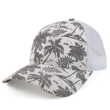 Armycrew Tropical Palmtrees Printed Mesh Back Trucker Baseball Cap