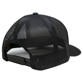 Flexfit American Flag Patch Snapback Trucker Mesh Cap - Black - Black Grey
