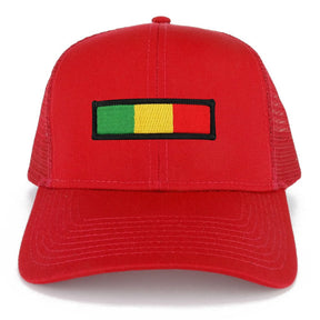 Rasta Green Yellow Red Embroidered Iron on Patch Adjustable Trucker Mesh Cap